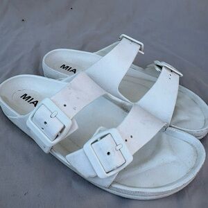 White Buckle Sandals